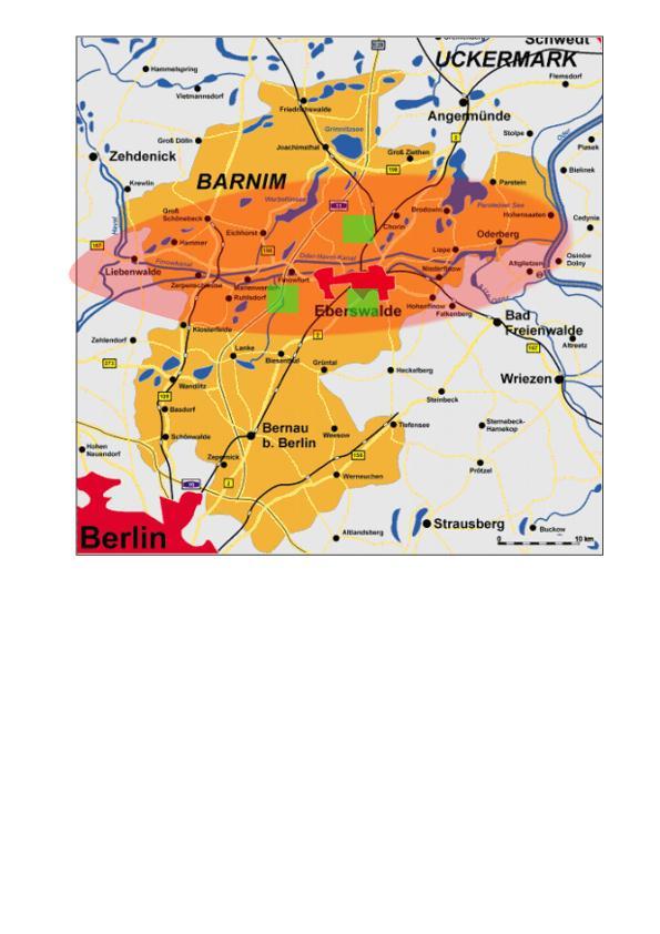 2. Standortinformationen Lage: Bevölkerung und Wohnen: Die Region Finowkanal liegt im Nordosten des Bundeslandes Brandenburg, unmittelbar auf der Verkehrs- und Wirtschaftsachse zwischen der
