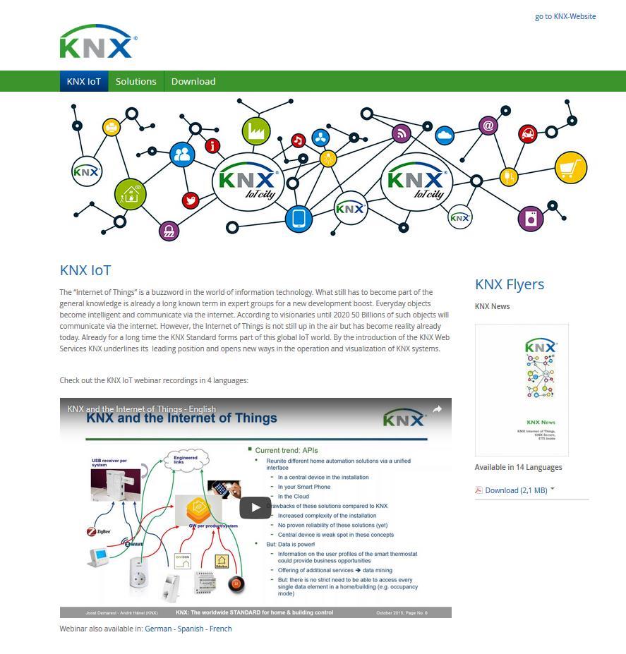 KNX IoT Weitere Informationen Wo kann ich weitere Infos über KNX IoT finden? www.knx.