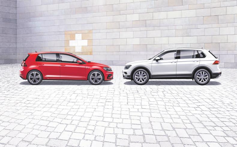 Der neue Golf und der neue Tiguan Swiss Line: jetzt mit Preis vor tei len von Fr. 3 950. bis Fr. 8 490.