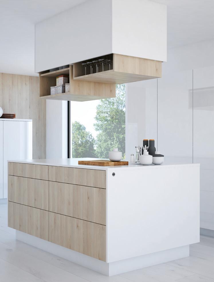 CLEVERE KÜCHENINSEL Außen wie innen höchste Designqualität: Durch die Kücheninsel wirkt der Raum ausdrucksstark und aufgeräumt.