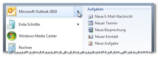 Outlook 2010 effektiv Grundlagen Vorteil Wenn Sie ein neues Element über die Liste oder über eine Tastenkombination erstellen, müssen Sie nicht in ein anderes Modul wechseln.