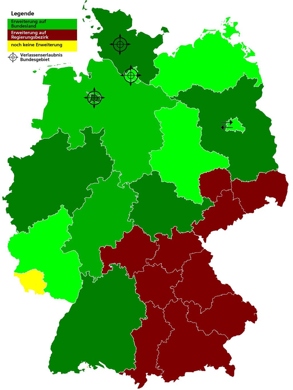 Karte: Lockerungen der räumlichen