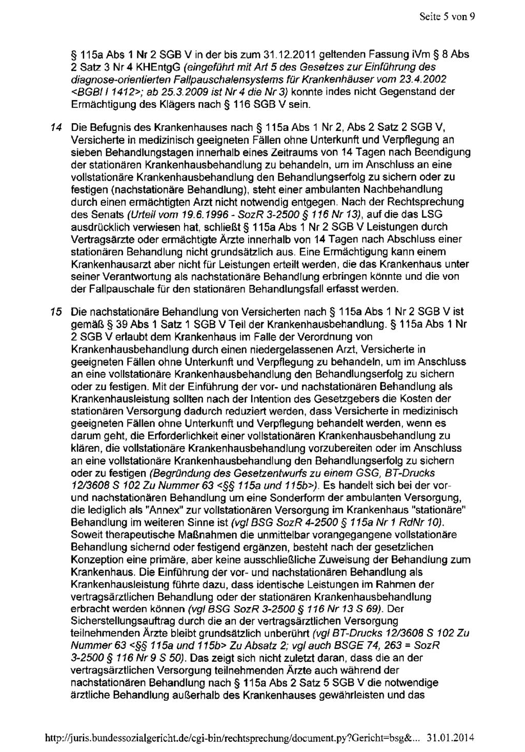 Seite 5 von 9 115aAbs 1 Nr2 SGB V in der bis zum 31.12.