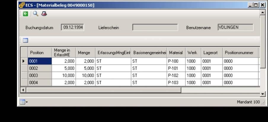 analog SAP-Transaktion FB03,