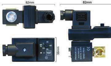 gesteuert 2.0 mm FPM 1/8 oder 1/4 (BSP oder NPT) 1.0 cm Min./Max. Mediumtemperatur 1 C / 50 C Spannungsoptionen 24 230 VAC/DC 50/60 Hz.