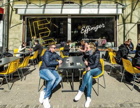 Fotos: Roland Juker www.rolandjuker.ch Hip: Der «Effinger Kaffeebar und Coworking Space» in Bern wurde 2014 als «Café-Traum für Weltveränderer» konzipiert und 2016 eröffnet.