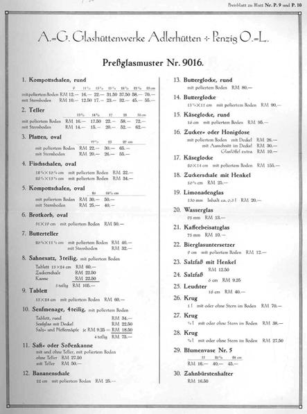 2003-3-05/016 Preisliste Adlerhütten 1934, Tafel Nr.