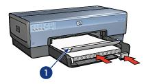 7.13 Banner Richtlinien Mit HP Bannerpapier erzielen Sie optimale Ergebnisse. Entfernen Sie alle perforierten Streifen vom Bannerpapier, bevor Sie es in das Zufuhrfach einlegen.