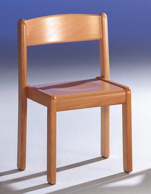 Stapelstuhl TIM Das Gestell dieses körpergerecht geformten Stuhles wird aus massivem Buchenholz, die