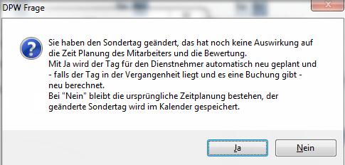 einer nachträglichen Änderung an die Aktualisierung der Planung!