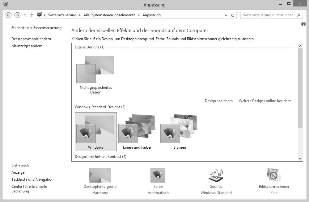 Das Betriebssystem PC-EINSTEIGER 2.3.1 Hintergrundbild Das Bild im Hintergrund kann gegen ein anderes, auch selbst erstelltes Fotos ausgetauscht werden.