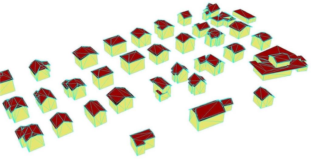 Die vollständigen Gebäude im swissbuildings 3D 2.0 sind 3D-Multipatch-Features aus triangulierten Teilflächen (vgl. Abbildung 5).