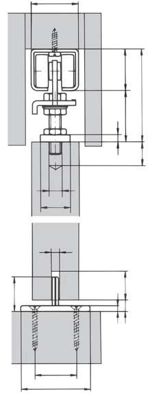 Wand- oder Deckenmontage EKU PORTA 0 S / 0 T Schiebetürbeschlag für Raum-Holztüren oder Brandschutztüren T bis 0 kg Türgewicht. Für Wand- oder Deckenmontage. Höhen- und seitenverstellbar.