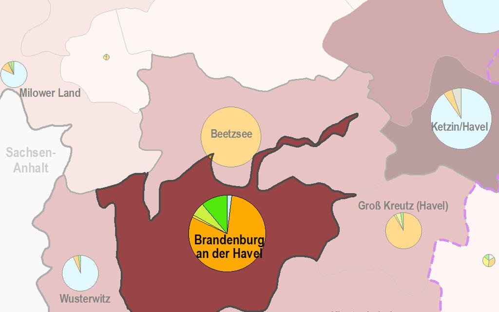 Berlin-Potsdamer Raumes Lagegunst nicht optimal nutzbar geringste Straßennetzdichte (überörtlicher Verkehr) aller Kreise und kreisfreien Städte bezogen auf die Fläche mit einem Wert von 29 km/100 km²
