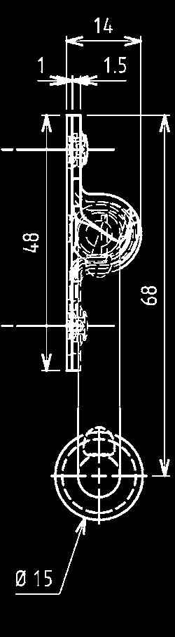 10-180 Klappgriff ohne Torsionsfeder mit