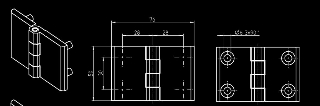 Scharnier ProGrAMM 3060, 1056 Scharniere Scharnier GD-Zn weißaluminium gepulvert, ral 9006; Scharnierstift St