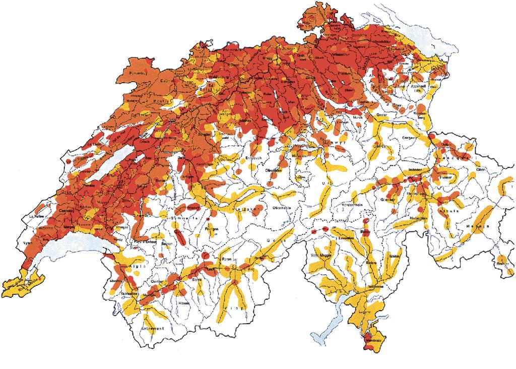 Abb. 8.6.6: Geologische Härtekarte der Schweiz.
