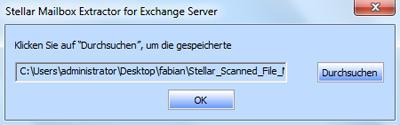 Speichere & Lade Scaninfo Mit Stellar Mailbox Extractor for Exchange Server, können Sie die Scaninformationen der konvertierten Dateien speichern, sofern Sie auf diese später nochmals zugreifen