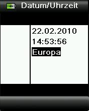 Datum und Uhrzeit Hiermit können Sie Uhrzeit, Datum und Datumsformat für das Gerät und die Messungen einstellen. 1.