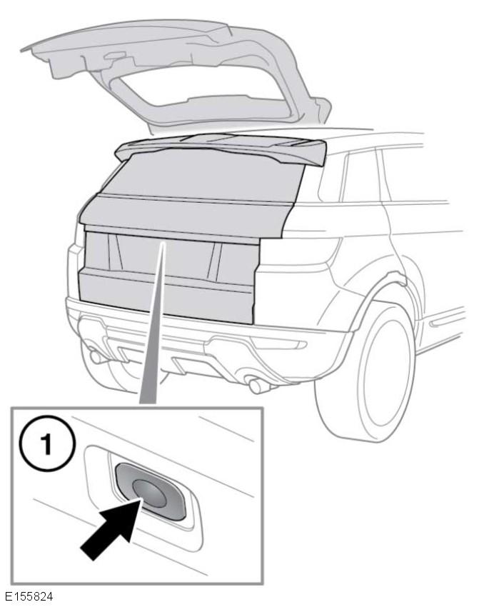 R Einsteigen in das Fahrzeug Öffnen und Schließen der Heckklappe: 1. Entriegelungstaste: Drücken, um die Heckklappe zu entriegeln und zu öffnen.