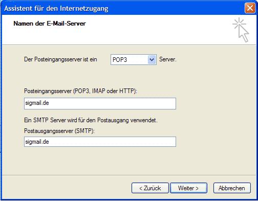 mustermann@gmx.de). 5. Im Feld Mein Posteingangsserver ist ein" wählen Sie bitte POP3" aus (Standardeinstellung).