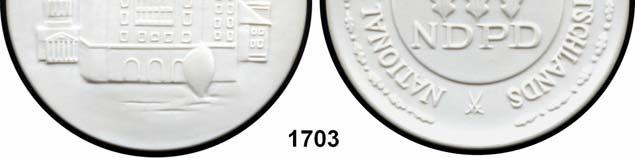 ..Prägefrisch 70,- 1703 9054 - Weiße Medaille 1988 (64 mm). Nationaldemokratische Partei Deutschlands W.
