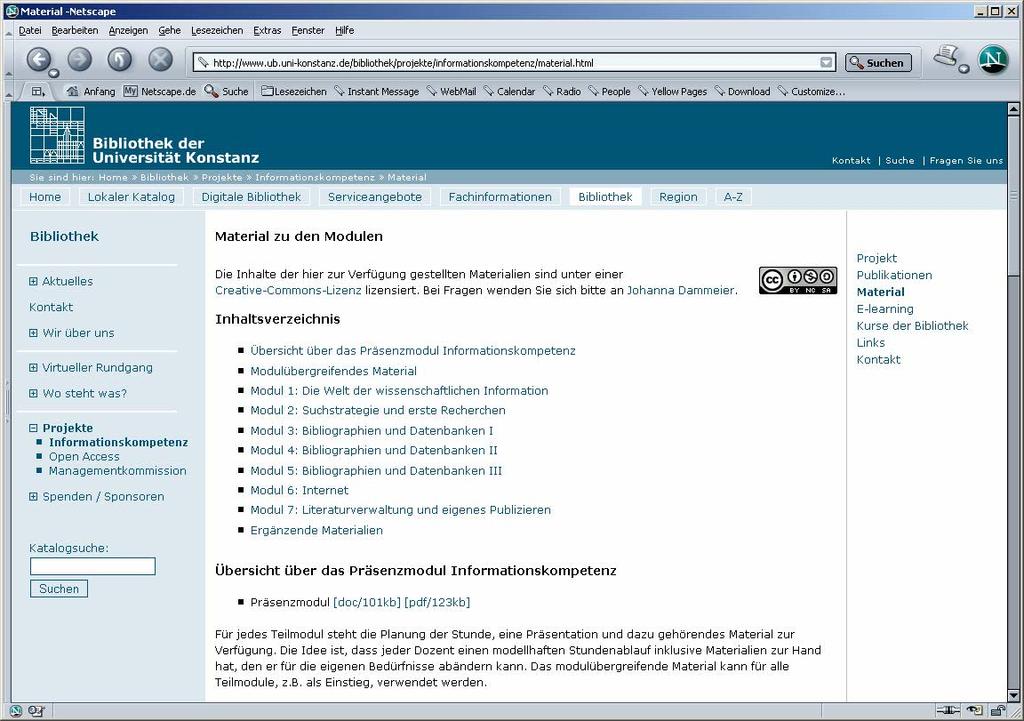 UB Freiburg: Konzept für Bachelor-Studiengänge (Fach) Übersicht Teil 1: Einführung in die Bibliotheksnutzung und Medienkunde Komponente 1.1: Präsenzveranstaltung (45 Min.) Komponente 1.