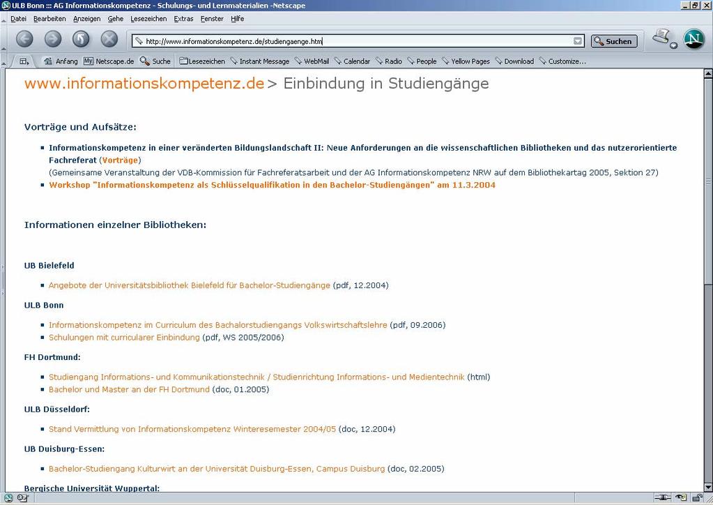 Einbindung in die Studiengänge 15 Konzepte / Beispiel: UB Freiburg Angebote im Bachelor-Studium (BOK-Kurs) Informationskompetenz Nadel im Heuhaufen Blockkurs mit Projektarbeit (Infomappe) 4