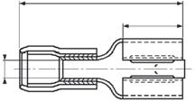 Kupferhülse umschließende Isolierung, die eine hohe mechanische Zugfestigkeit und Vibrationsresistenz gewährleistet. Entflammbarkeit: UL 94V. Brandschutz MF nach NFF60/60.