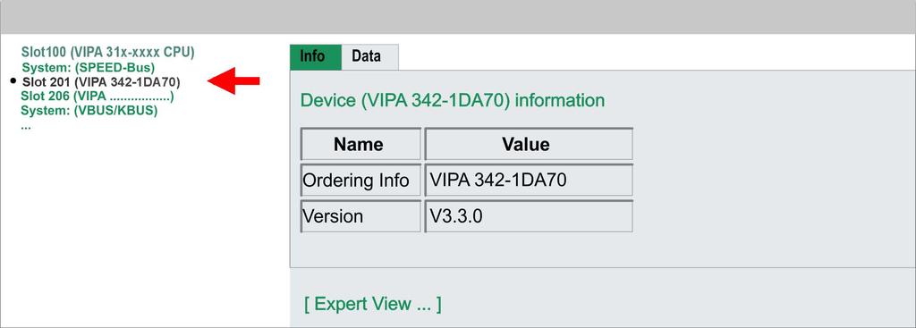VIPA System 300S + Einsatz CPU 317-4NE23 Zugriff auf den Webserver Aktuell wird hier nichts angezeigt. IP Hier werden IP-Adress-Daten Ihres Ethernet-PG/OP-Kanals ausgegeben.
