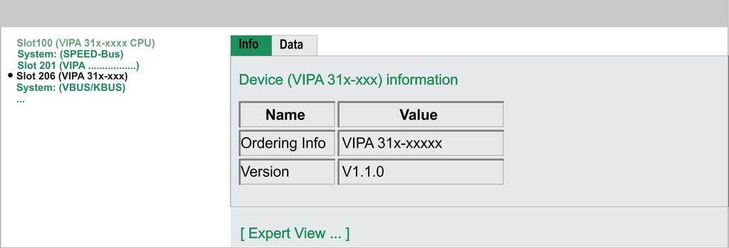 Einsatz CPU 317-4NE23 VIPA System 300S + Zugriff auf den Webserver Info - Overview CP 343 Info - Expert View Internal Information CPU-Komponente: CP 343 Module