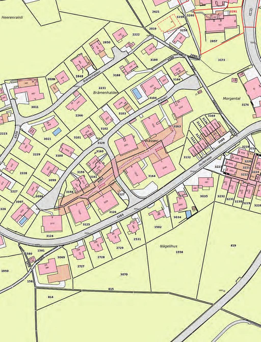 Die Markierungen deuten die Umrisse der Wohnung und des