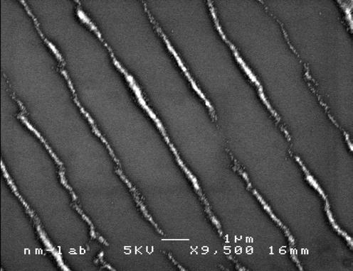 83 Stamp 2 µm 500 nm Contact area: ca. 200 nm Fig. 4: SEM-image of nanowires consisting of 30 nm gold particles and sketch of stamp structure.