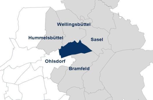 Stadtteilprofil Wellingsbüttel Lage und Typisierung Charakteristika Wellingsbüttel ist überwiegend von Eimfamilienhäusern und einem hohen Grünflächenanteil geprägt.