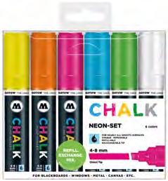 PROFESSIONAL chalk 4 8 mm MO328005 SINGLE markers metallic silver MO328001 6 neon yellow MO328006 6