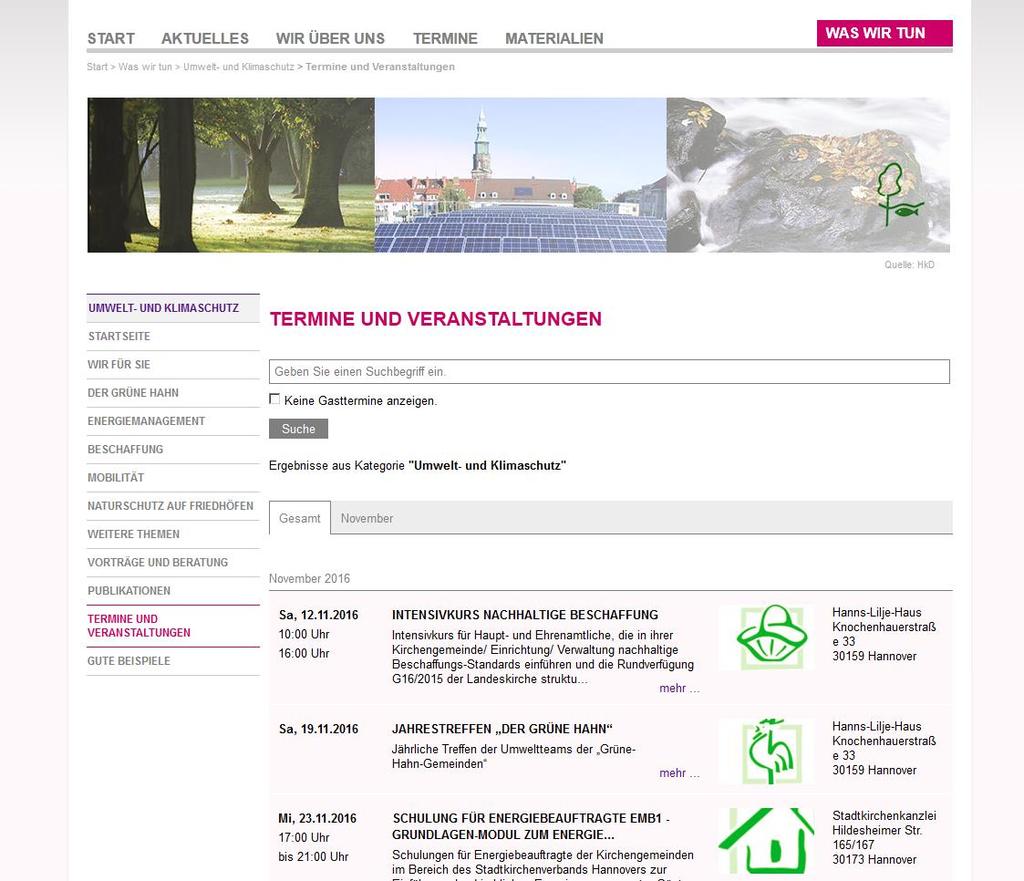 Schulungen des Arbeitsfeldes Umwelt- und Klimaschutz www.