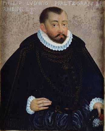 Pfalzgraf Philipp Ludwig, Porträt um 1595 (Miniatur, 6,8 x 5,5 cm, unbekannter Miniaturist des braunschweiglüneburgischen Hofs; Royal Collection Trust, London, RCIN 420672; http://upload.wikimedia.