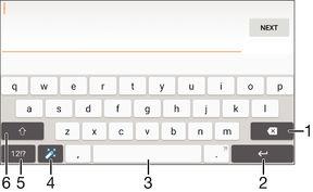 Eingeben von Text Bildschirmtastatur Sie können entweder Text mit der QWERTZ-Bildschirmtastatur durch Tippen auf jeden einzelnen Buchstaben eingeben oder mithilfe der Gesteneingabenfunktion mit Ihrem
