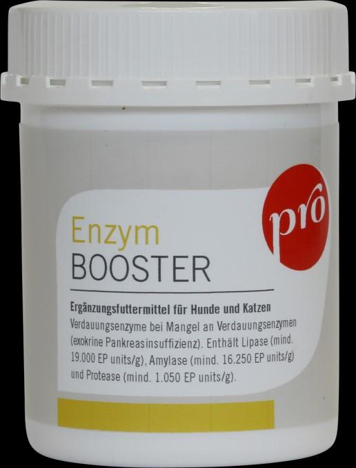 ENZYM-BOOSTER Verdauungsenzyme Mit natürlichen Verdauungsenzymen kann ein Mangel im Körper, meist auf Grund einer Pankreasinsuffizienz, ausgeglichen werden.