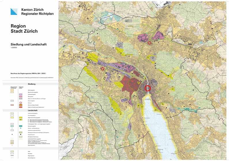Regionaler Richtplan Stadt Zürich Der regionale Richtplan Siedlung und Landschaft der Stadt Zürich ( RRB Nr.