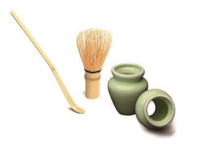 MATCHA TEE -JAPAN- Zubereitung: Mit einem speziellen Bambusbesen (Chasen) werden 2 Bambuslöffel (Chashaku) Matcha in einer Keramikschale schaumig geschlagen. Matcha gibt Power ohne aufzuregen!
