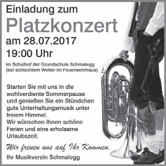 16 Donnerstag, den 27. Juli 2017 Schwäbischer Albverein Tageswanderung: Im Deggenhausertal am Sonntag, den 6.
