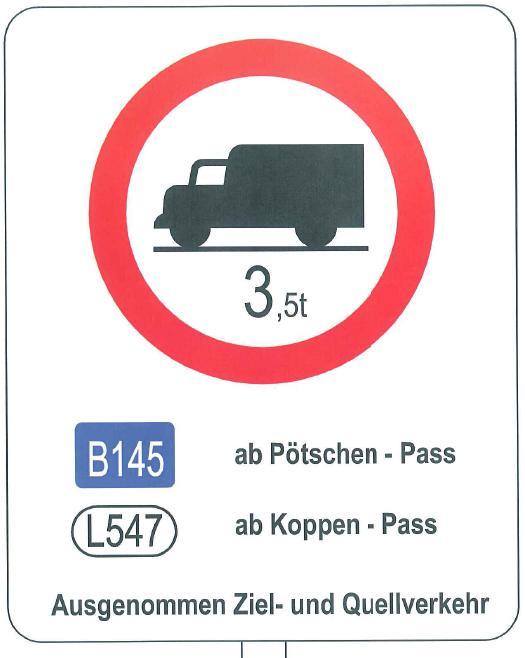 LR Dr. Hermann Kepplinger Seite 5 Ankündigung des Fahrverbots Um LKW-Fahrer/innen frühzeitig auf das Fahrverbot aufmerksam zu machen werden an einigen Punkten Vorankündigungstafeln aufgestellt.