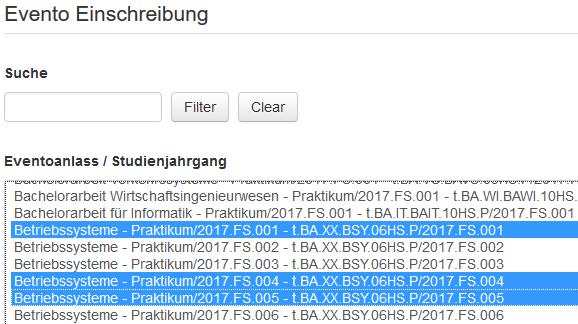 Wählen Sie nun unter Methode hinzufügen die Evento Einschreibung aus. 3. Wählen Sie das gewünschte Departement und das Semester, anschliessend klicken Sie auf Weiter. 4.