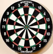 CARROMCO Contender Paper 43x1,3-cm-Papierdartboard Stahlgitter mit gut lesbaren Nummern 20-Punkte-Ziel auf der Vorderseite, Baseball auf der Rückseite Inklusive 6 Steeldarts Einfach benutzbare