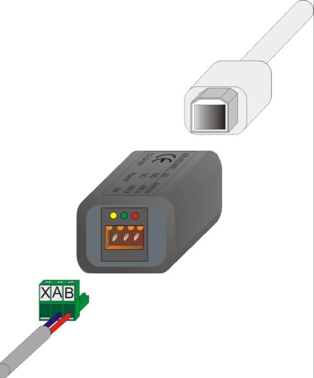 Anschluss an den USB-Port Das Gerät wird mit dem beiliegenden USB- Verbindungskabel an einen USB- Port Ihres PC angeschlossen. Nach dem Anstecken leuchtet die gelbe LED.
