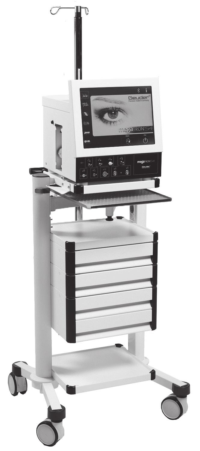 GERÄTESYSTEME SYSTEMS G-60000 MEGATRON S4 HPS Ophthalmologisches Gerätesystem mit Hybrid-Pumpensystem, Ausstattung für Vorder- und Hintersegmentchirurgie - 15 TFT Touchscreen - Ultraschallgenerator