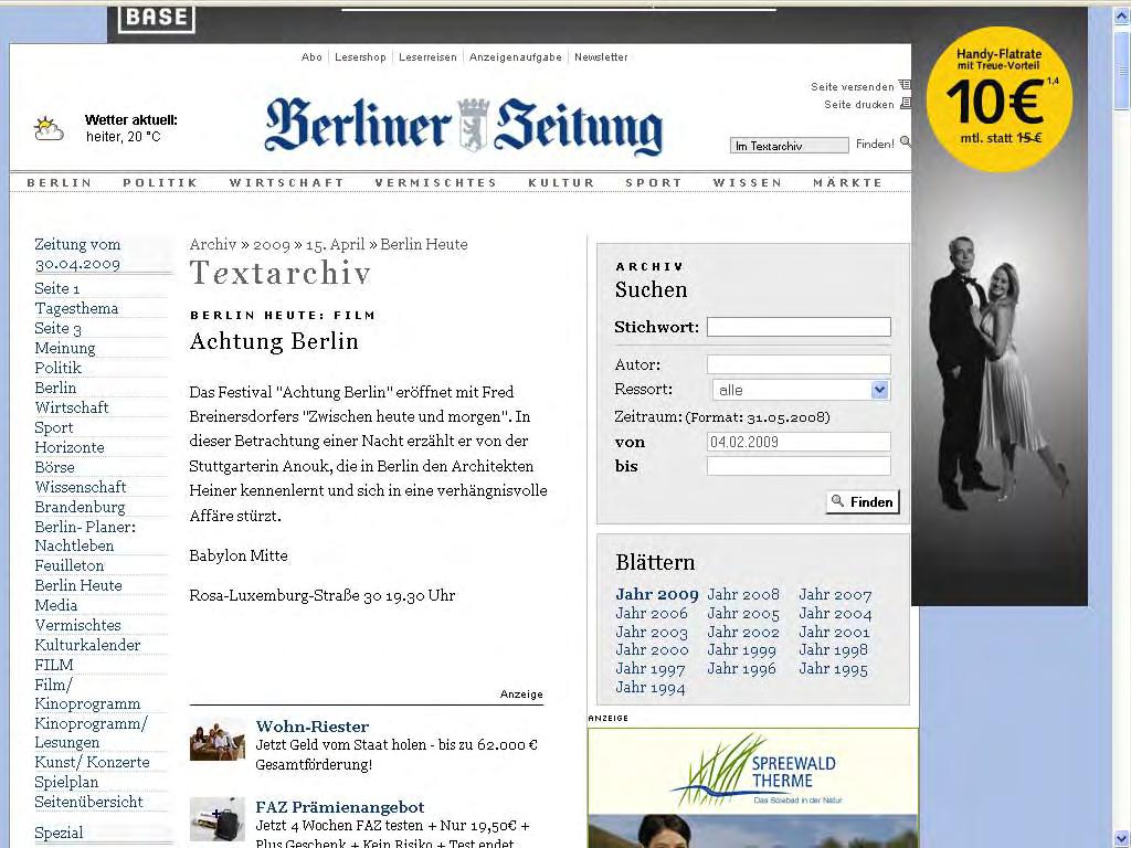 Berliner Zeitung online www.