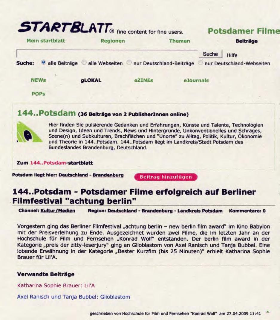startblatt (Österreich) www.