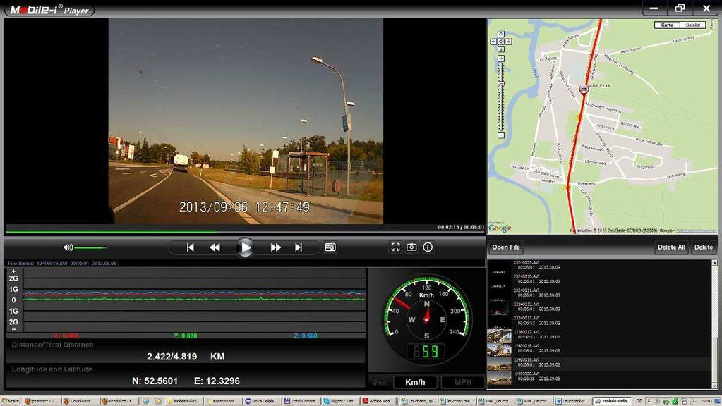 Using a dashcam with GPS Dashcams with gps receiver save high quality videos, on which luminaires can be identified.